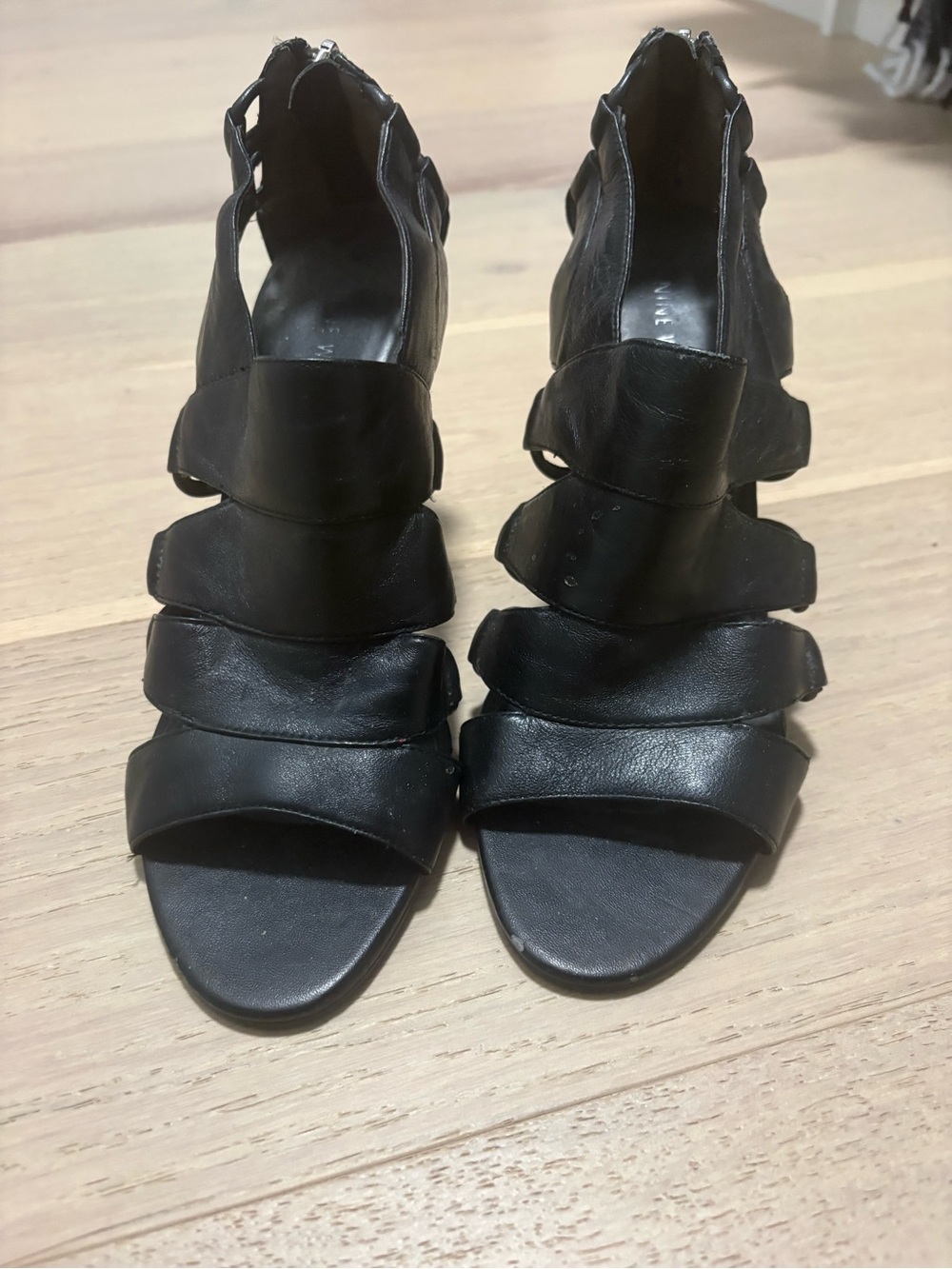 Nine West Black Heels with back zipper